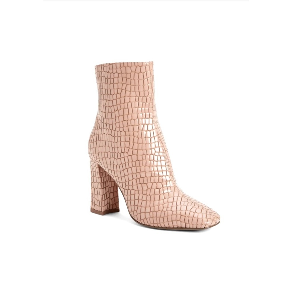Pink Katie Perry Pink Luvlie Croc-Embossed Ankle Boots - Size